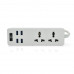 Мережевий фільтр ТВ-Т07, 2 розетки + 4 USB, 2 м, перетин 3х0, 75мм, 2500W, White (21818)