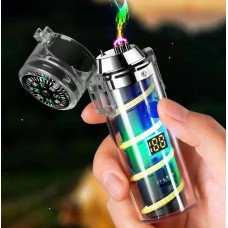 Електроімпульсна запальничка USB 229 з компасом та ліхтариком (9032)