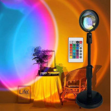Светильник проекционный Sunset Lamp RGB с пультом на штативе USB проектор атмосферная разноцветная лампа (228)