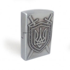 Зажигалка газовая. Серебристая. Украина 1033 (318098)