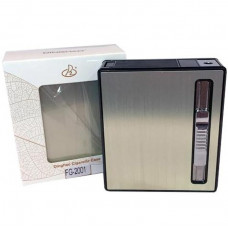 Металевий портсигар із турбо-запальничкою Dinghao HL-536 Silver (2001)