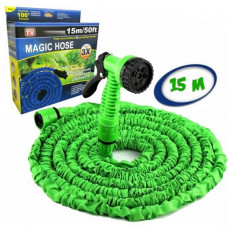 Шланг для полива растяжной Magic Hose Длина 15 м (50FT) + распылитель Зелений (0251)