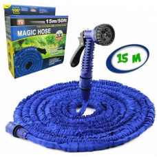 Шланг для полива растяжной Magic Hose Длина 15 м (50FT) + распылитель Синій (0251)