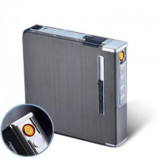 Портсигар на 20 сигарет з автоматичною подачею та USB запальничкою. Gray (800)