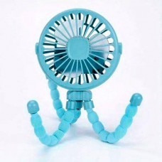 Міні вентилятор акумуляторний з гнучкими ніжками MK-33 Вентилятор восьминог Блакитний (77198)