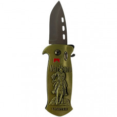 Запальничка газова. Турбо полум'я. З викідним ножем. Marlboro. Бронзовий (HL-564)