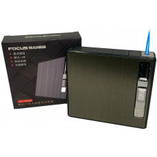 Портсигар з автоматичною подачею та з турбо-запальничкою FOCUS HL-535 Black