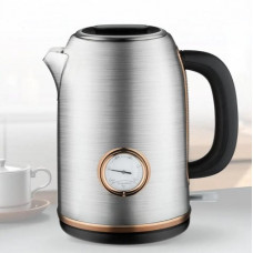 Електрочайник Domotec MS-7849 з термометром із нержавіючої сталі 1.7л 2200 Вт Сріблястий