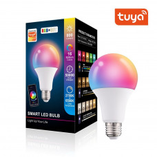 Smart LED (Розумна) Wi-Fi лампа Tuya E27. RGB Керування зі смартфона , регулювання кольору, яскравості + таймер) (10010)
