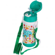 Дитячий вакуумний термос А-PLUS 320 мл з трубочкою і шнурком для носіння на шиї (1776) Зелений