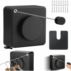 Розтяжна стальна настінна Сушарка для білизни та одягу у ванну або кухню Чорний (3979-01)