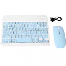 Бездротовий комплект (клавіатура/англ + мишка) UKC BT Combo (Android/Windows/iOS) Блакитний (1227)