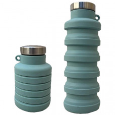 Пляшка для води складна сіліконова 500/250 мл A-Plus Бірюзова (1928)
