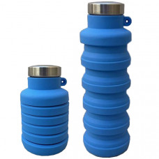 Пляшка для води складна сіліконова 500/250 мл A-Plus Cиня (1928)