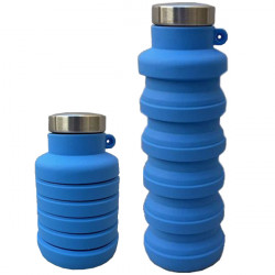 Пляшка для води складна сіліконова 500/250 мл A-Plus Cиня (1928)