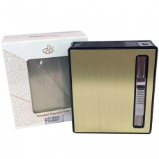 Металевий портсигар із турбо-запальничкою Dinghao HL-536 Gold (2001)