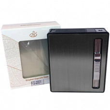 Металевий портсигар із турбо-запальничкою Dinghao HL-536 Black (2001)