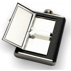 Фляга з нержавіючої сталі з портсигаром, 220 мл / 6 сигарет (AB-3) 0081