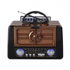 Портативний радіоприймач Golon RX 8080 на акумуляторі з сонячною панеллю Brown (9154)